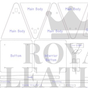 PDF & DXF Pattern Crossbody Bucket Bag Template Pyramid Shoulder ...