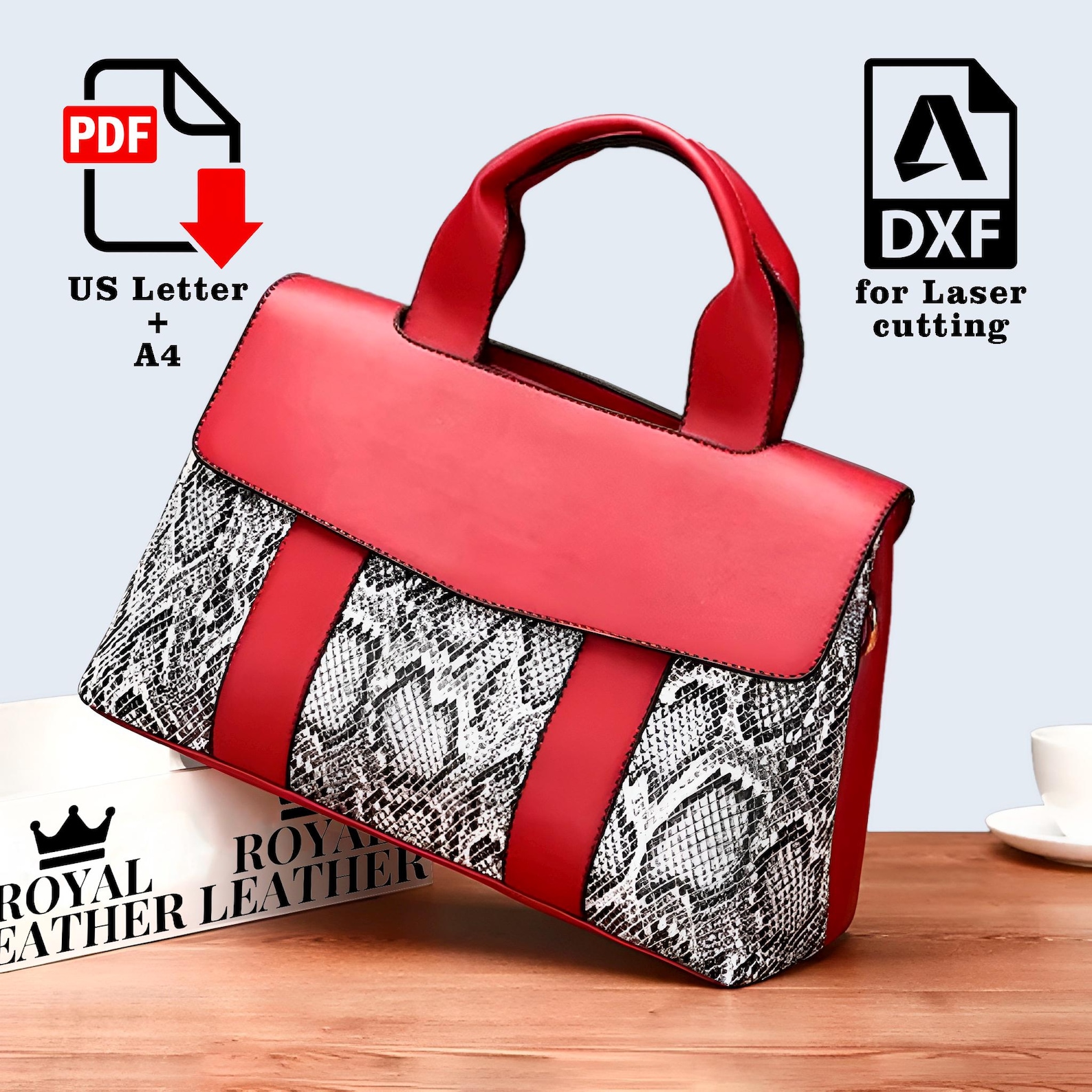 PDF and DXF Crossbody Leather Bag Pattern, Shoulder Bag Template, Top ...