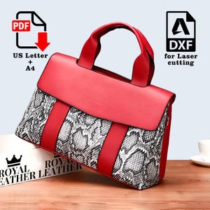 PDF and DXF Crossbody Leather Bag Pattern, Shoulder Bag Template, Top Handle Laser Cut
