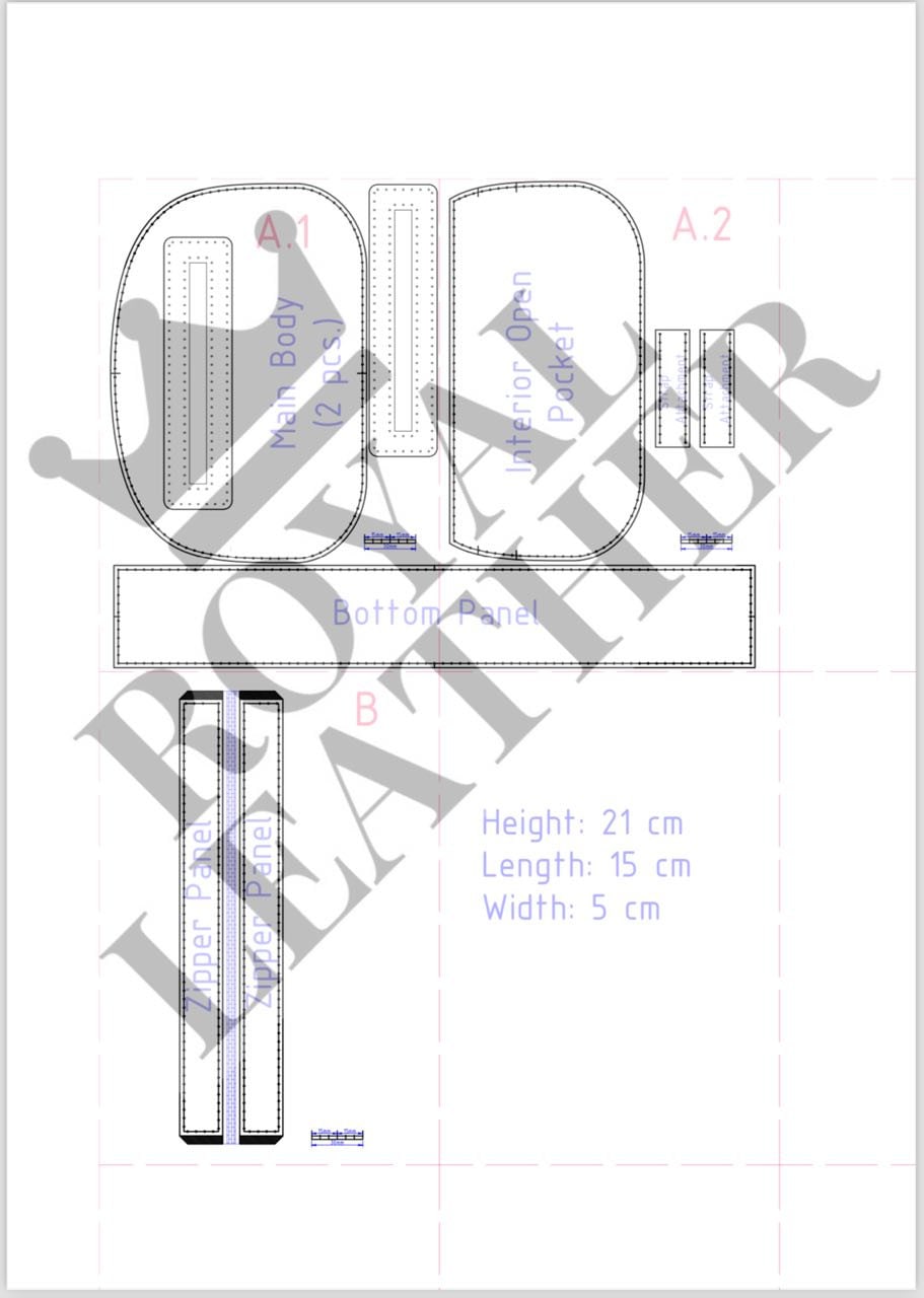 Leather Crossbody Bag PDF Pattern: Minimalist Clutch Template (digital ...