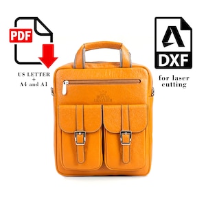 PDF & DXF Pattern Briefcase Messenger Bag Template Business Bag Pattern DIY Leather Template
