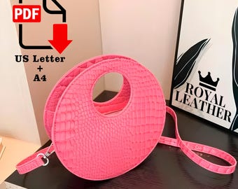 PDF Pattern Crossbody HandBag Template Shoulder Bag Lady Tote Purses Template