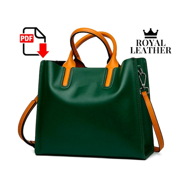 PDF Pattern Tote Shoulder Bag Template Bucket Purse Casual Shopping Bag Pattern Satchel Capacity Tote Pattern