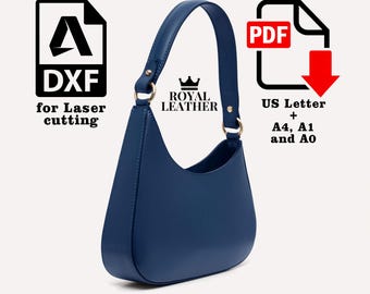 Leather Hobo Bag PDF Pattern: DIY Crossbody Purse Template (DXF Available for Laser Cutting)