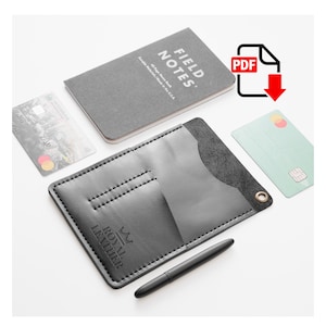 Plantilla de organizador de billetera EDC minimalista con patrón en PDF: patrón de bolsillo de cuero