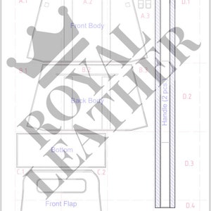 PDF and DXF Crossbody Leather Bag Pattern, Shoulder Bag Template, Top ...
