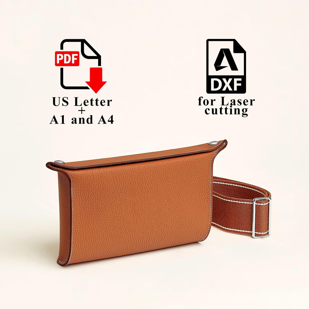 DXF and PDF Crossbody Flap Bag Pattern: Shoulder Bag Template for CNC ...