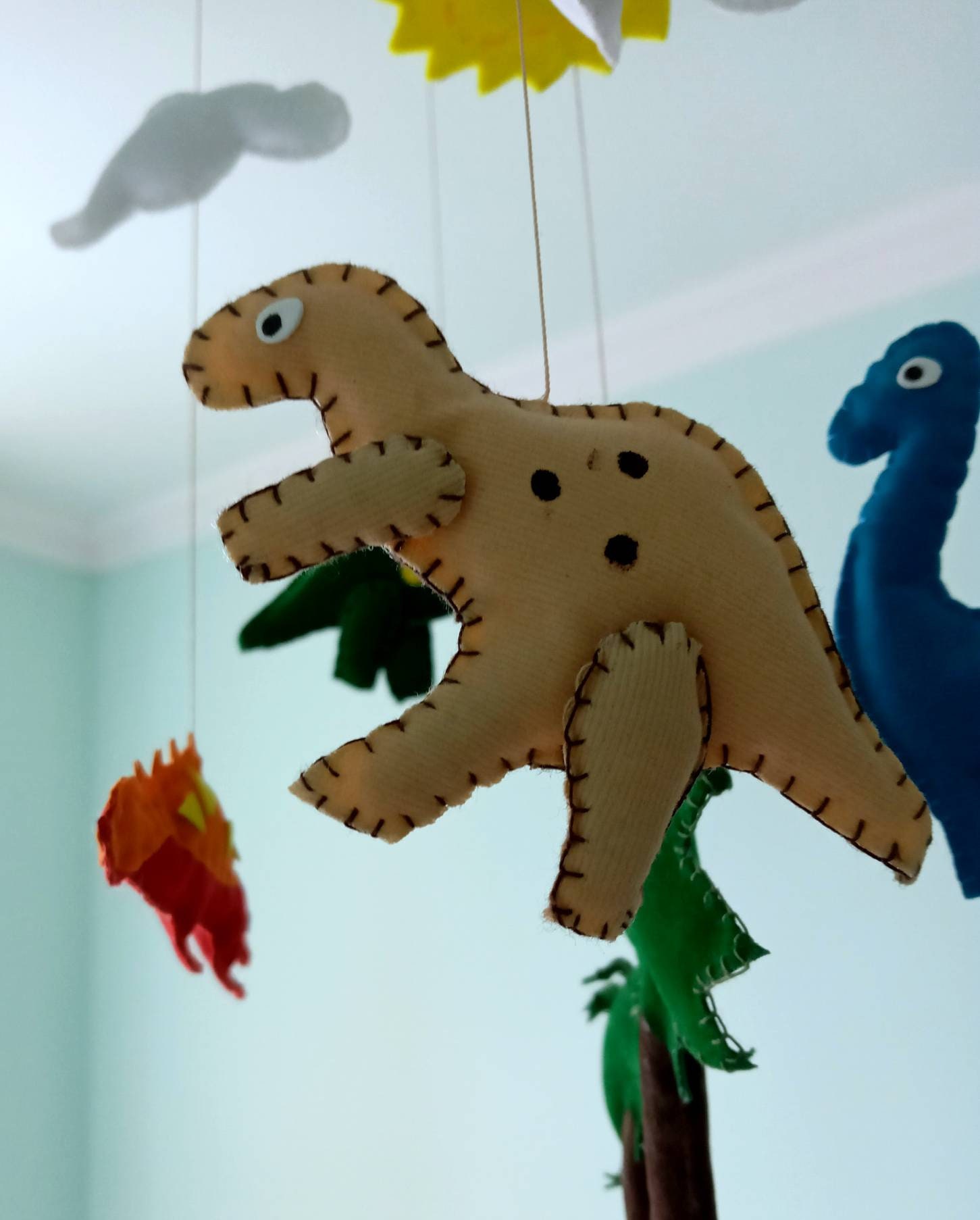Dinosaur crib mobile for baby boy nursery Etsy