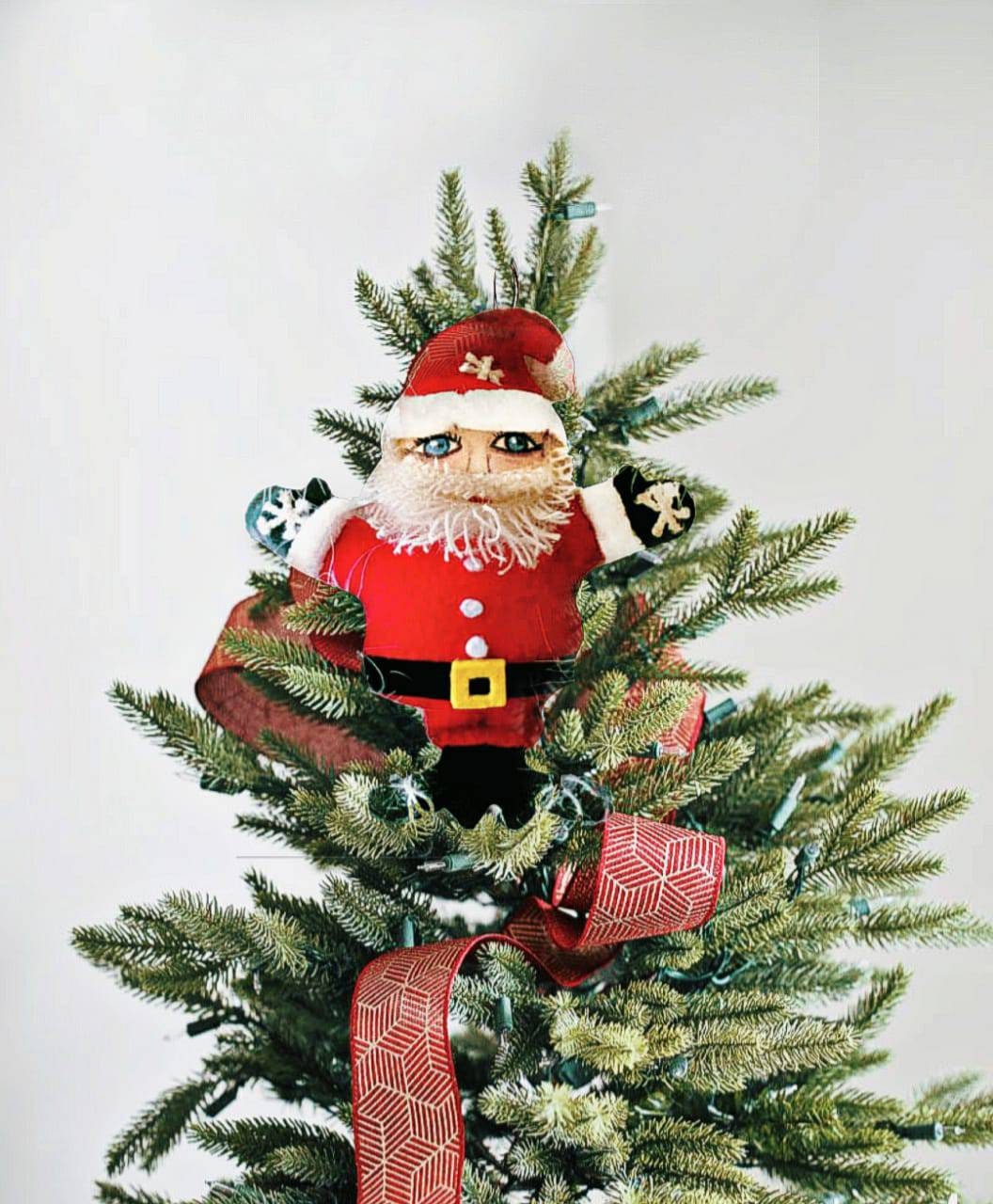Christmas tree topper Santa Claus Etsy
