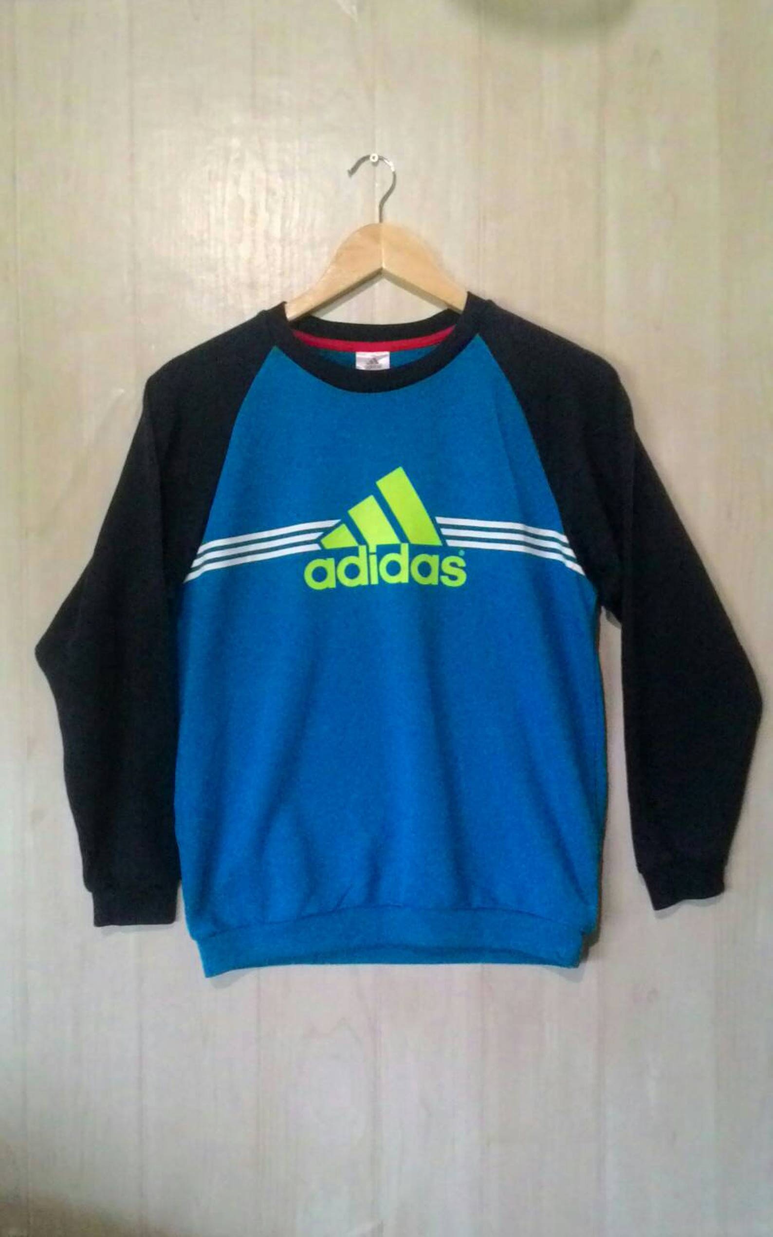 Rare Adidas sweatshirt big logo three stripe brand sweater | Etsy