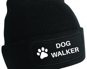 Dog paw embroidered beanie, dog walker, dog owner gift