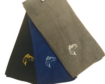 Personalised Fishing towel - Microfibre with clip