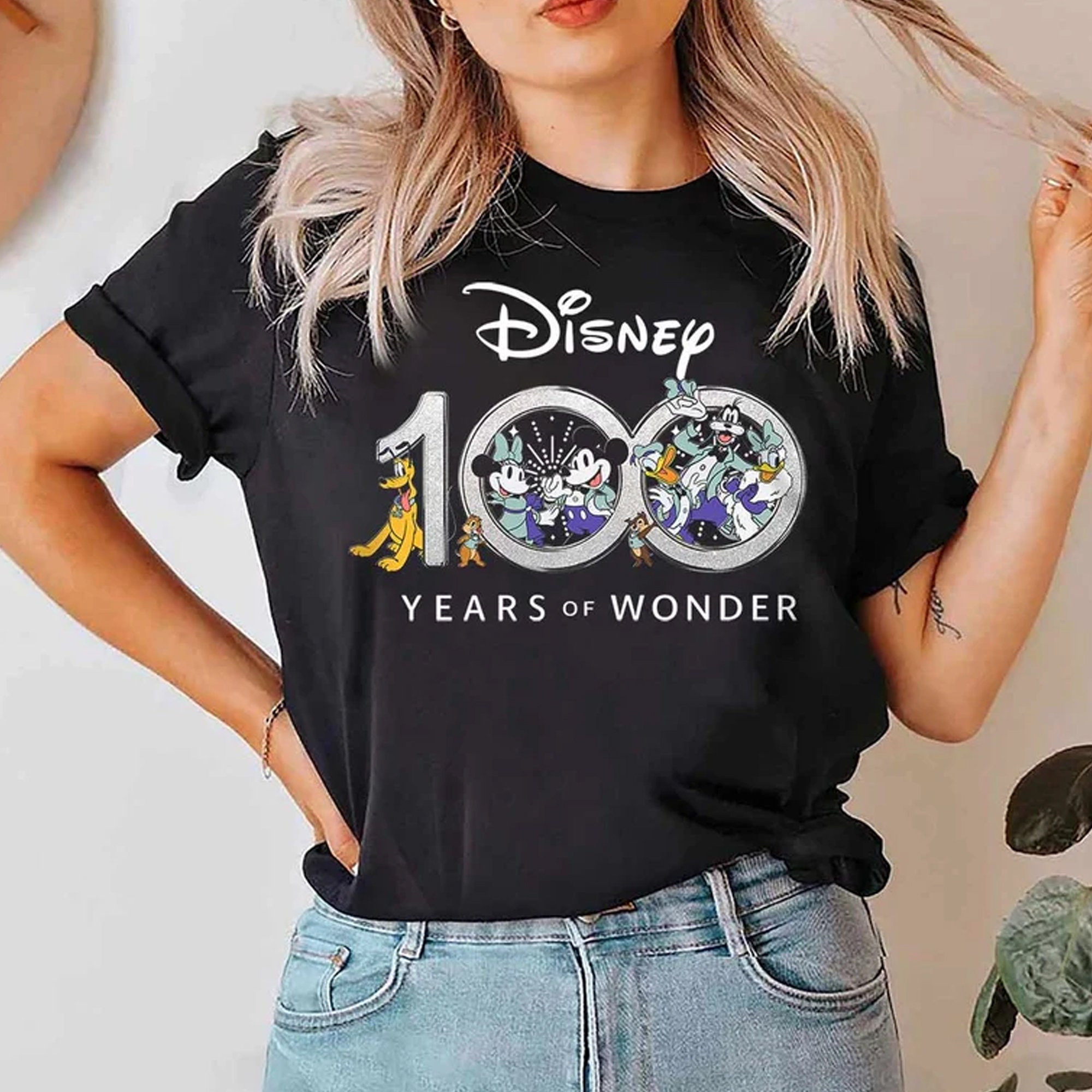 ディズニー社100周年 メンズ レディース Tシャツ ディズニー