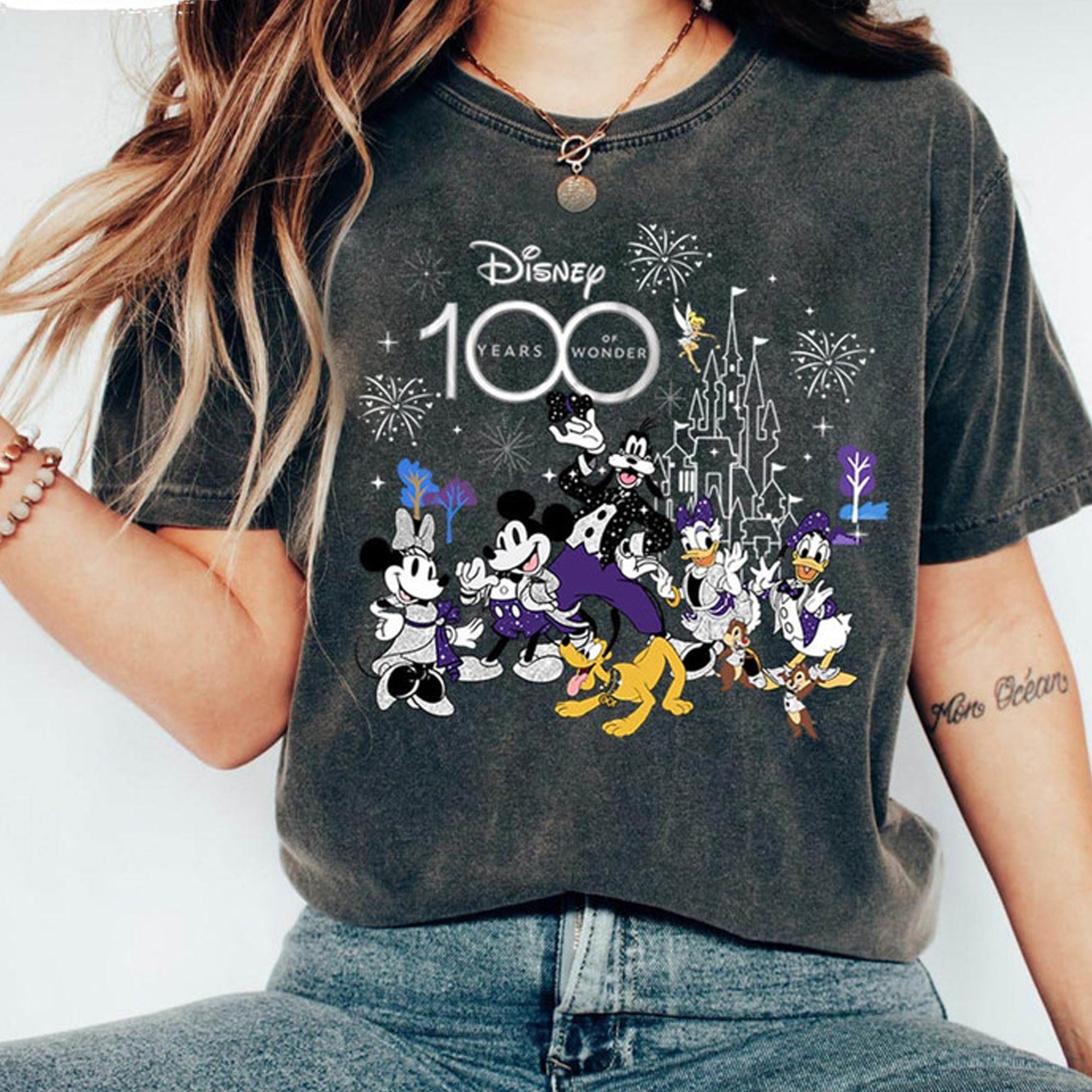 Discover Disney 100 Years of Wonder Sweatshirt, Disney 100th Anniversary Tee, Mickey and Minnie Shirt