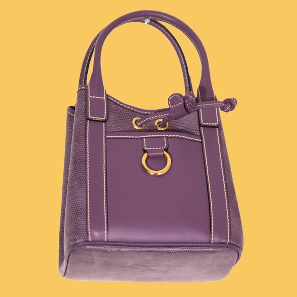 Purple Leather Bag Etsy