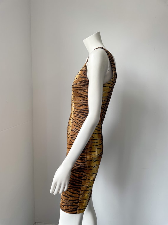 Vintage Moschino Jeans Tiger Print Dress, Mini Dr… - image 6