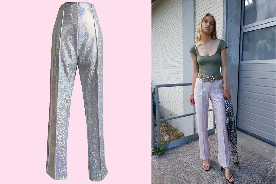 Y2K Silver Disco Pants Noughties Style on Trend - Etsy