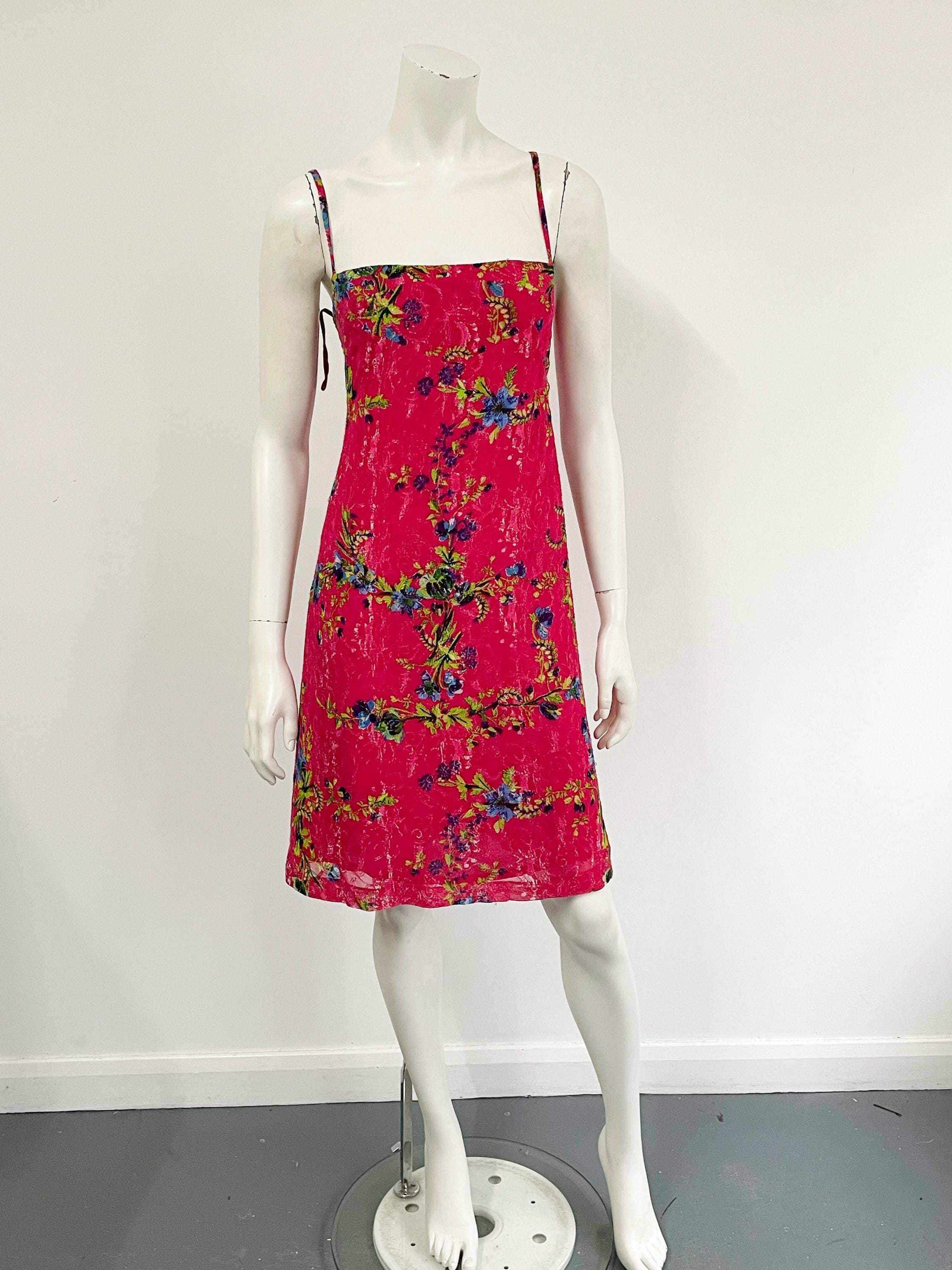 Vintage 90s Bazar Christian Lacroix Mini Dress, Pink Lace and