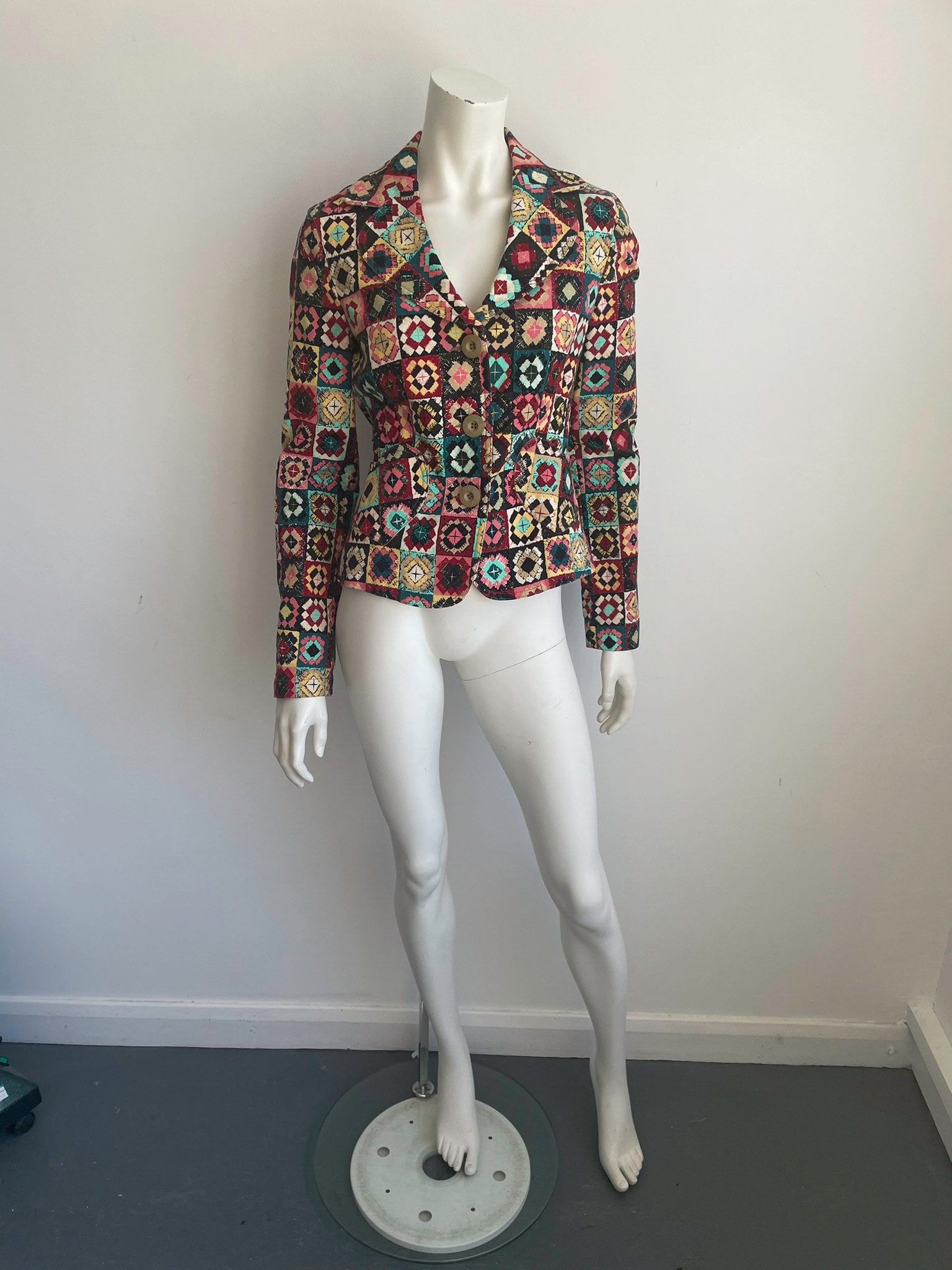 Vintage Moschino Jeans Crochet Print Blazer, Long Sleeved