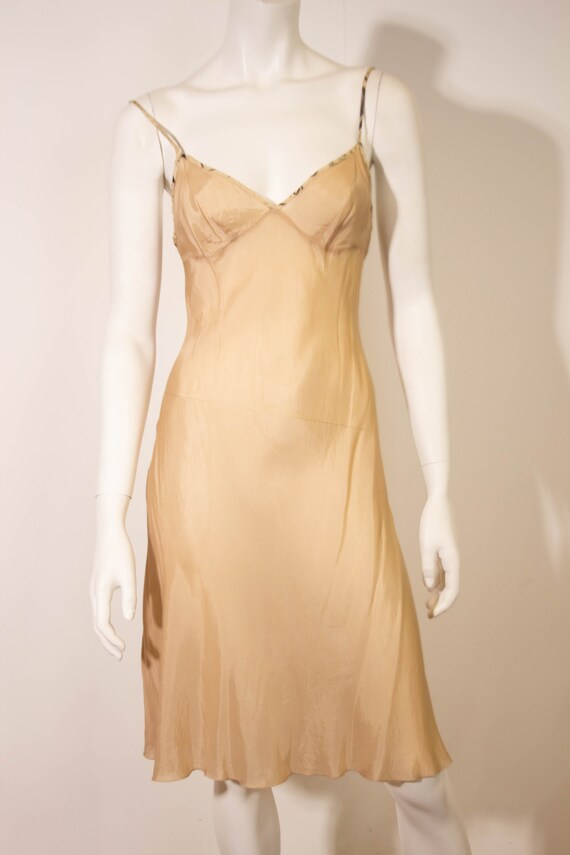 Vintage Moschino Slip Dress / Beige / Nude Under D