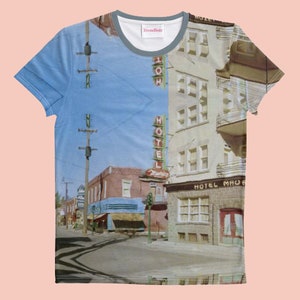 Vintage Retro Hotel Print T-Shirt, Canada, 1960s, 60s, Street Photography, Digitally Printed, Retro Style, Novelty, Sizes XS-3XL