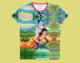 Hindu Print T-Shirt, Indian Illustration, Colourful, Psychedelic, Vintage Illustration, Retro Style, Sizes XS-3XL