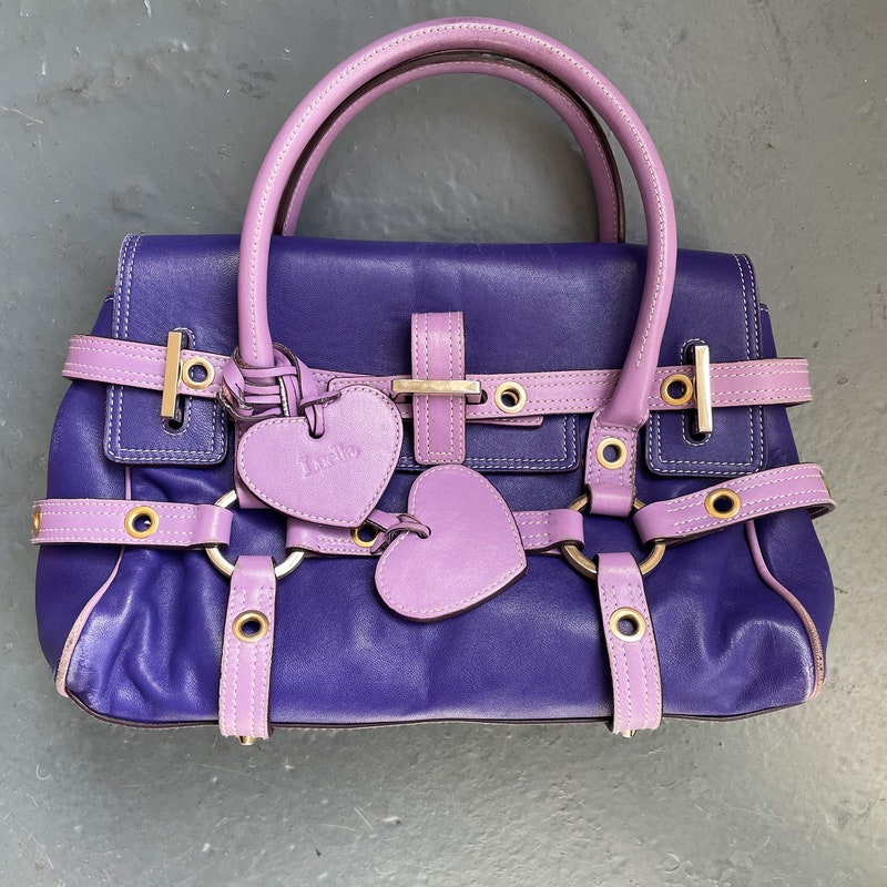 Edm Purple Pineapple Purse Print Leather Tote Bag main image 1