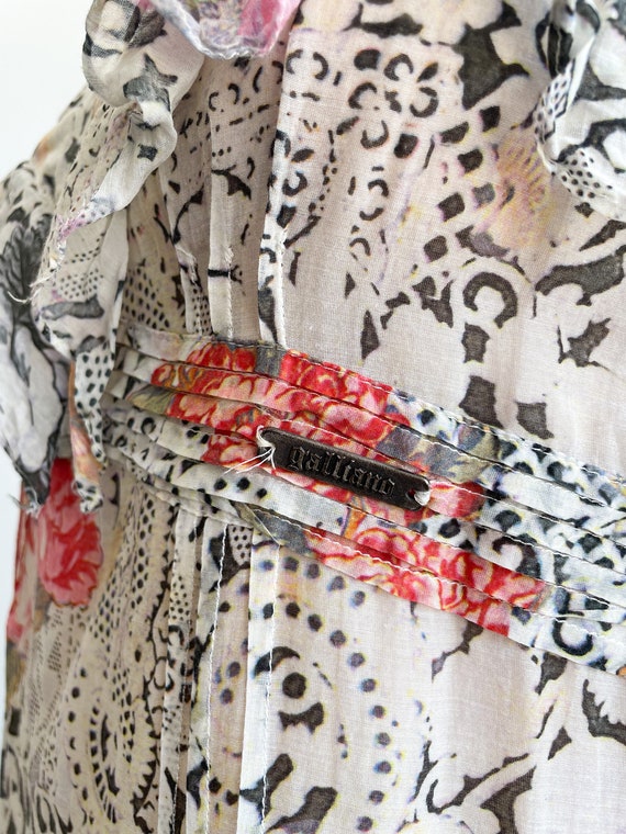 Y2K John Galliano Dress, Mini Dress, Lace and Flo… - image 6