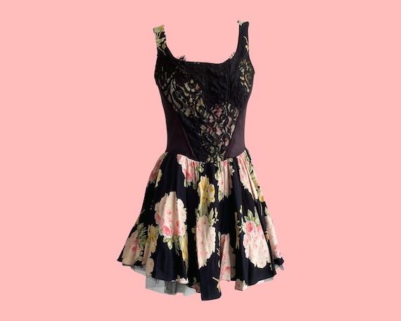 Y2K Betsey Johnson Dress: Vintage Floral Silk Corset Top - Etsy