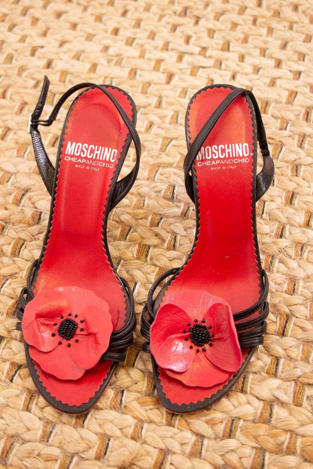 red moschino heels