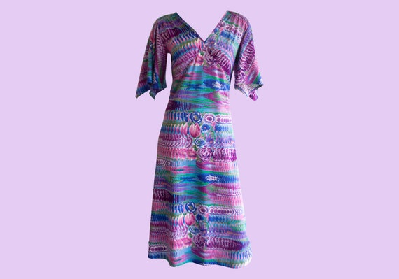 フローラルプリント Vネックロングドレス フローラルプリント Vネックロングドレス