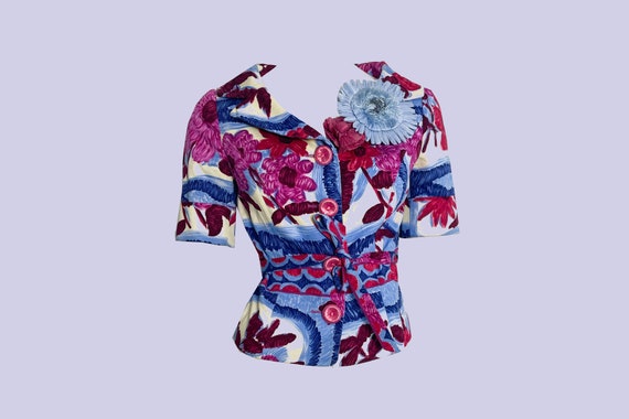 Moschino Floral Print Short Sleeved Jacket, Cheap… - image 1