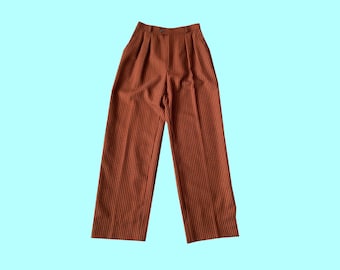 Pantalones de pata de gallo Yves Saint Laurent Rive Gauche de los años 80: pantalones de mezcla de lana de cintura alta, tallas 8-10 del Reino Unido, 36-38 de la UE, 4-6 de EE. UU.