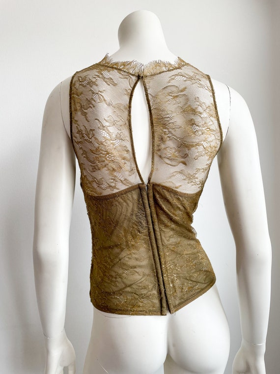 Vintage La Perla Sequinned Corset, Brown and Beig… - image 6