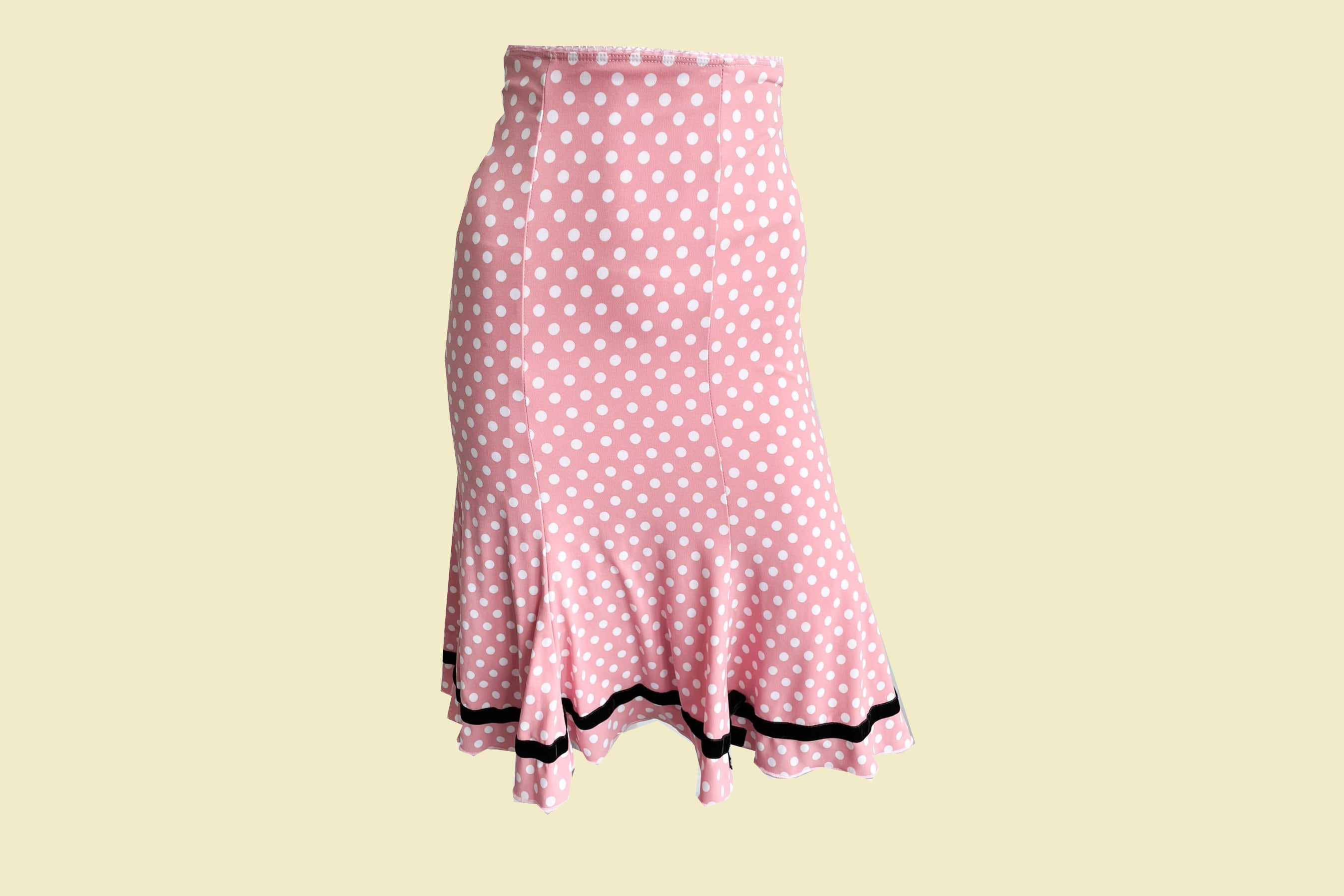 Wheels and Dollbaby Polka Dot Wiggle Skirt: Baby Pink