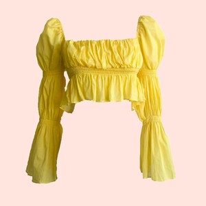 yellow milkmaid top