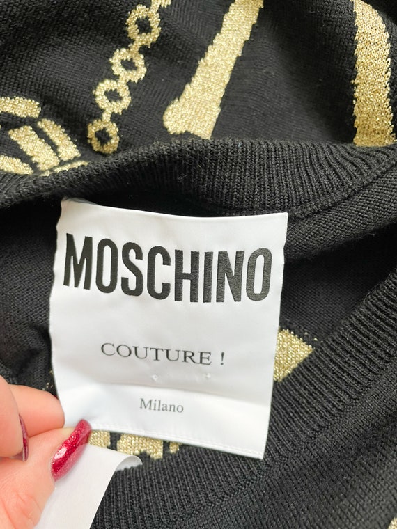 MOSCHINO - ■美品■MOSCHINO COUTURE! モスキーノ ニット ワンピース セーター サイズS スカル スケルトン ゴールド ブラック 黒 イタリア製 ブランド古着【中古】20211115/GJ1865 il_340x270.5598022904_dgpd.jpg