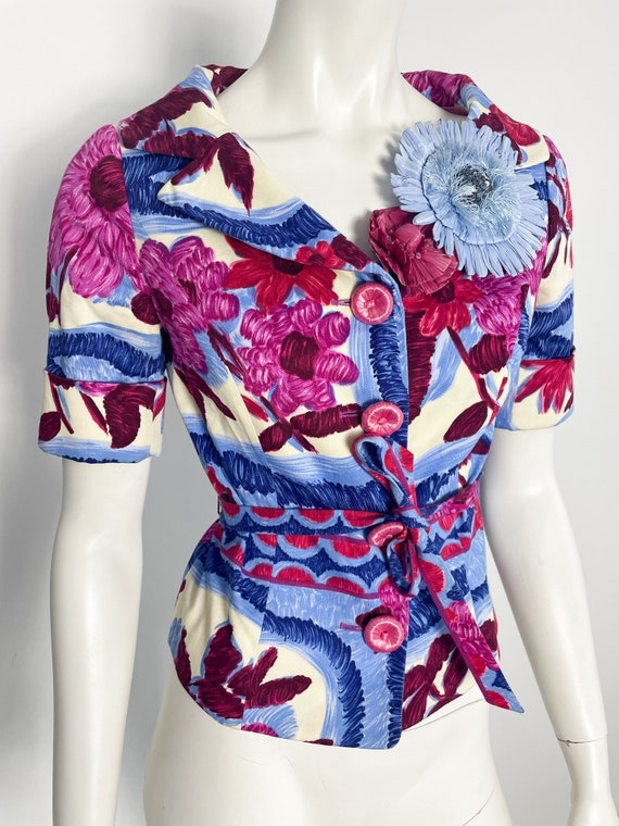 Moschino Floral Print Short Sleeved Jacket, Cheap… - image 2