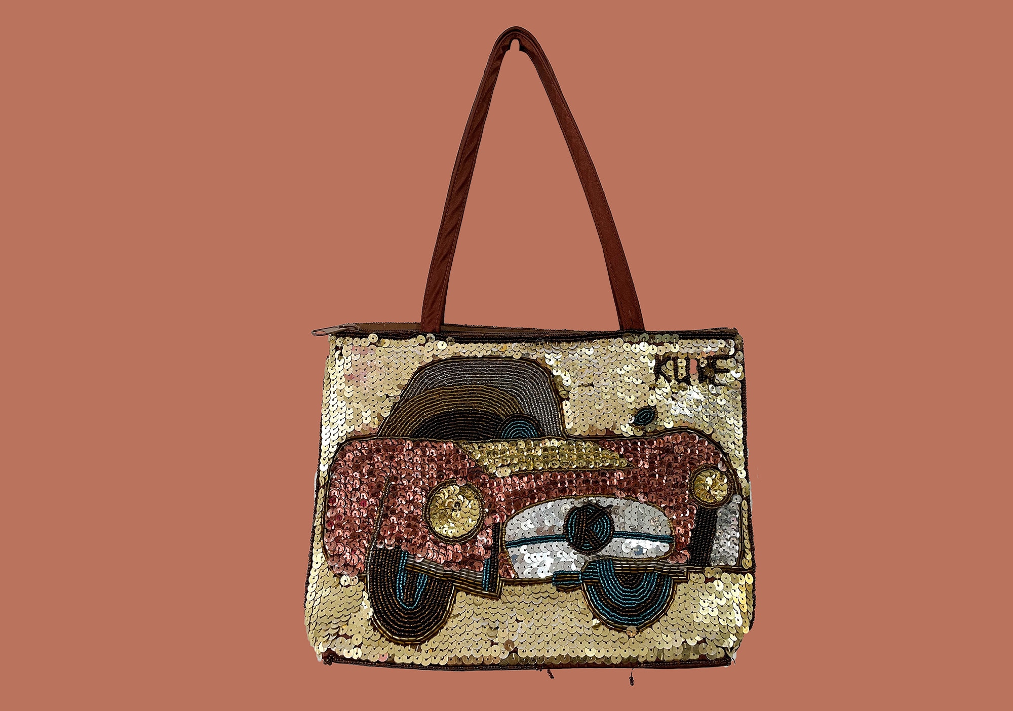 Y2K Aesthetic Denim Bag Sequin Tiger