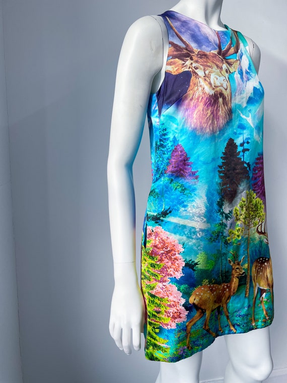 Manoush Designer Mini Dress, Fantasy Forest Print… - image 6
