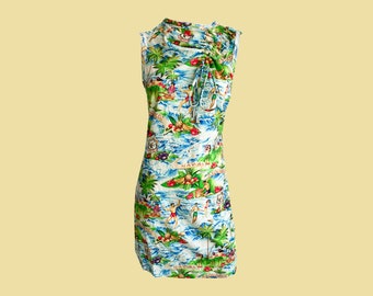 Dsquared2 Spring 2018 Hawaiian Print Dress, Sleeveless Mini