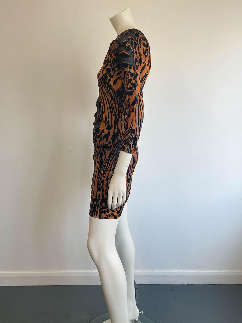 Y2K Roberto Cavalli Animal Print Jersey Dress – Panther Head Jewel