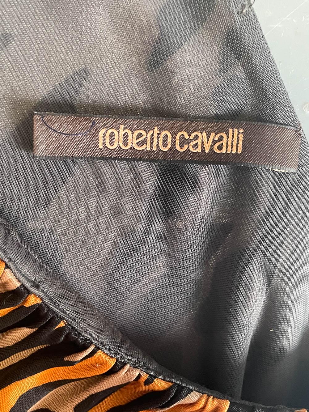 Y2K Roberto Cavalli Animal Print Jersey Dress – Panther Head Jewel