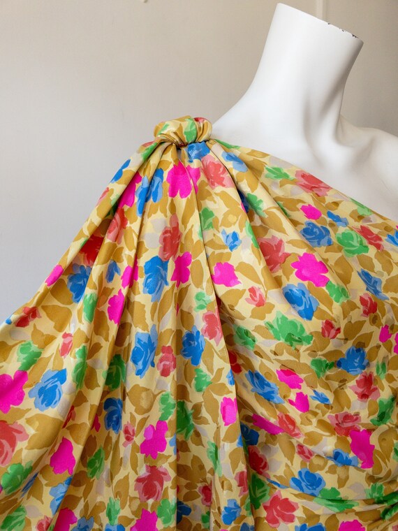 Andrea Odicini Silk Dress, 80s, Floral Print, One… - image 8