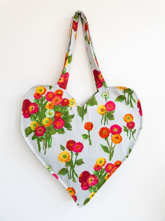 Bolso de Tela Estampado de Flores Vintage