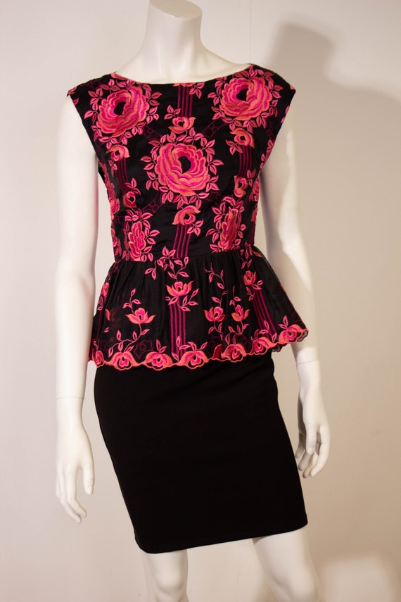 Vintage Alice + Olivia Corset Dress / Floral Peplu
