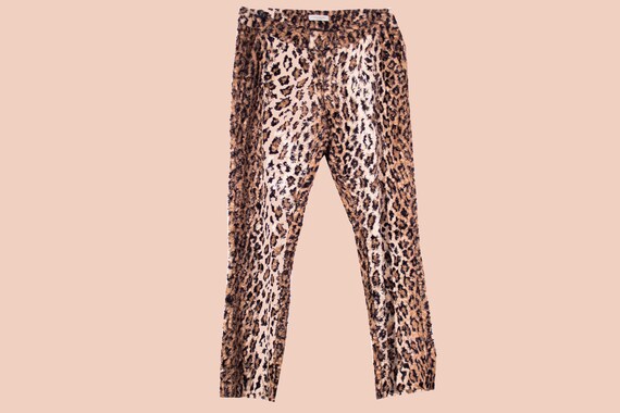 90s Leopard Print Capri Trousers Cropped Bootcut Furry Animal Print Texture 1990s Size 8 EU 36 Etsy