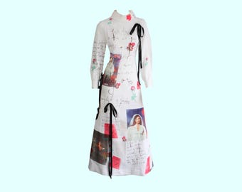Upcycled Lana Del Rey Maxi Dress: 1970s Prairie Cottagecore, Size Medium