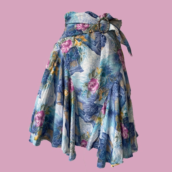 Floral Print Handkerchief Skirt (M)