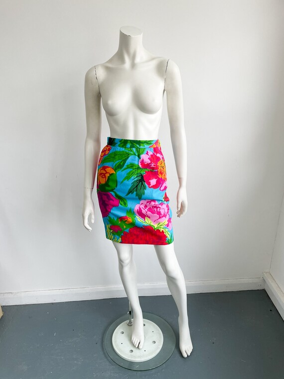 Floral Print Moschino Couture Skirt, Colourful 90s Vintage